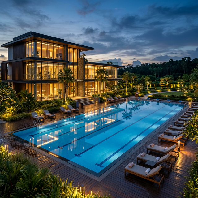 Premium Amenities and Clubhouse at Kumar Magnacity Pune - Luxurious Clubhouse and Olympic Pool